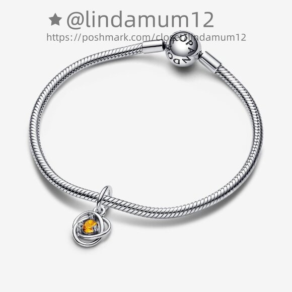 Pandora Honey Eternity Circle Dangle Charm - Picture 3 of 6